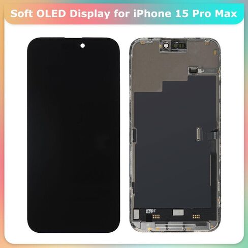 شاشة LCD ناعمة OLED 15 Pro Max [ترويج 120 هرتز + كابل مستشعر] بديلة لهاتف iPhone 15 Pro Max 6.7 بوصة شاشة LCD تعمل باللمس مجموعة رقمنة A3106 A2849 A3105 A3108 مع أدوات إصلاح in Saudi Arabia