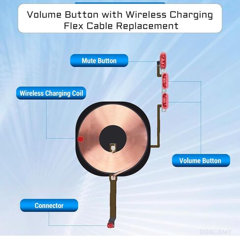 آيفون 11 برو ماكس الشحن اللاسلكي لفائف حجم كتم زر استبدال إصلاح NFC رقاقة الكابلات المرنة OEM زر صامت التبديل التحكم قوس معدني مجموعة أدوات الإصلاح الكاملة A2161 A2220 A2218 in Saudi Arabia
