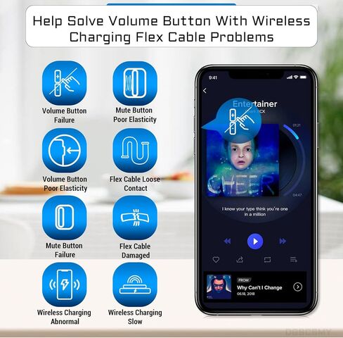 آيفون 11 برو ماكس الشحن اللاسلكي لفائف حجم كتم زر استبدال إصلاح NFC رقاقة الكابلات المرنة OEM زر صامت التبديل التحكم قوس معدني مجموعة أدوات الإصلاح الكاملة A2161 A2220 A2218 in Saudi Arabia