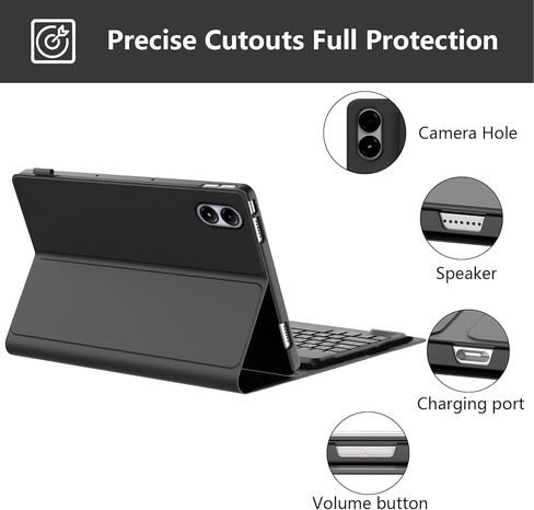 Touch Keyboard Case for Xiaomi Redmi Pad 2 Pro 12.1" 2025, 7 Colors Backlit Detachable Bluetooth Keyboard, Multi-Touch Trackpad, Folio Cover with Pencil Holder for Redmi Pad Pro/Xiaomi Poco Pad 12.1" in Saudi Arabia
