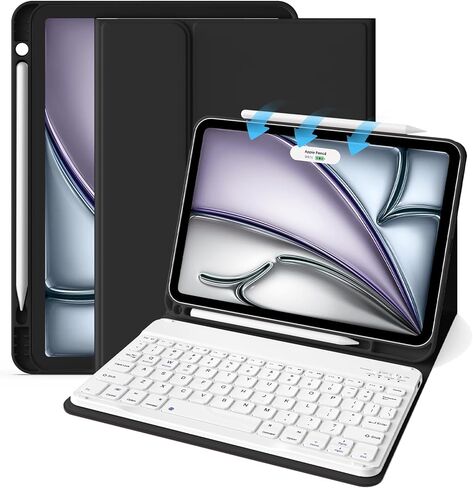 حافظة لوحة مفاتيح JKSML لجهاز iPad Air 11 بوصة M3/M2(2025/2024)، حافظة iPad Air الجيل الخامس/4th 2022/2020 10.9 بوصة، غطاء لوحة مفاتيح بلوتوث لاسلكي قابل للفصل مع حامل قلم رصاص، أخضر داكن in Kuwait