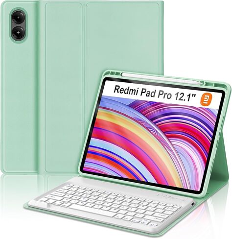 Touch Keyboard Case for Xiaomi Redmi Pad 2 Pro 12.1" 2025, 7 Colors Backlit Detachable Bluetooth Keyboard, Multi-Touch Trackpad, Folio Cover with Pencil Holder for Redmi Pad Pro/Xiaomi Poco Pad 12.1" in Saudi Arabia