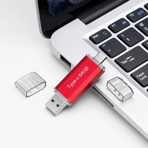 128GB USB-Flash-Drive Dual USB 3.0 Type C + USB A Portable Type-C Flash Drive 2-in-1 USB-C Flash Thumb Drive Metal Housing for Smartphone/Tablet/Computer/Mac (Black) in Saudi Arabia