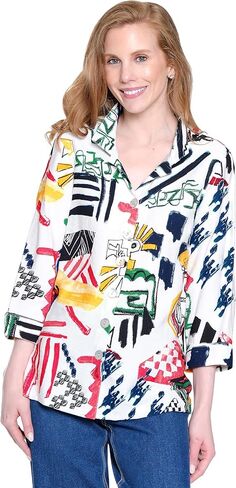 Ali Miles womens Woven Button Front Tunic for Women in Saudi Arabia