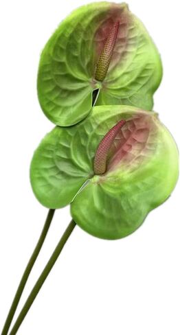 8pcs Artificial Anthurium Flower Branch 60cm 3D Printing Effect Faux Real Touch Single Stem per Piece Anthurium for Home Table Floral Decoration (Dark red) in Saudi Arabia