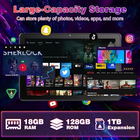 تابلت 10 بوصة أندرويد 15، ذاكرة وصول عشوائي 18 جيجابايت + ذاكرة تخزين داخلية 128 جيجابايت + 1 تيرابايت قابلة للتوسيع، شاشة IPS عالية الدقة 1280 × 800، معالج ثماني النواة، بطارية 6000 مللي أمبير، Widevine L1، 5G WiFi، بلوتوث 5.0، كاميرا مزدوجة 5 ميجابكسل + in Kuwait