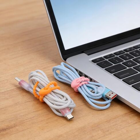 30 Pack Silicone Zip Ties, 8.2 Inch Colorful Tie Clips Rubber Reusable Twist Ties Cable Strap for Home Office Kitchen Cord Organizer Food Bag Sealing Tie in Saudi Arabia