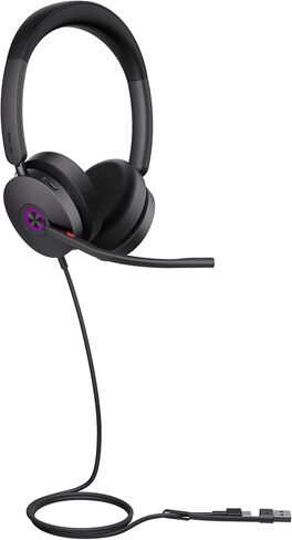 سماعة رأس Yealink UH48 Dual UC - USB-C/A، تقنية Hybrid ANC، 4 ميكروفونات لإلغاء الضوضاء، أضواء مشغولة مزدوجة in Kuwait