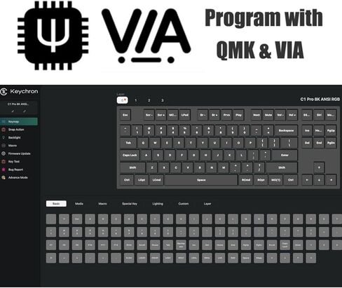 Keychron C1 Pro 8K Swappable RGB Backlight Keyboard Banana Switch - Retro in Saudi Arabia