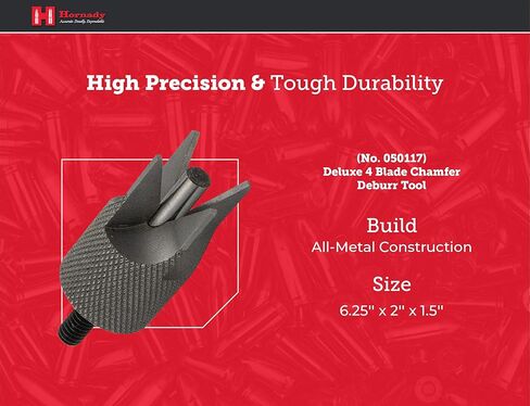 Hornady 4 Blade Outside Diameter Deburring Tool 050173 - Case Prep Reloading Tool Removes Burrs from The Case Mouths for Accurate Bullet Seating -Chamfer Tool Bit for Use with Case Prep Tools in Saudi Arabia