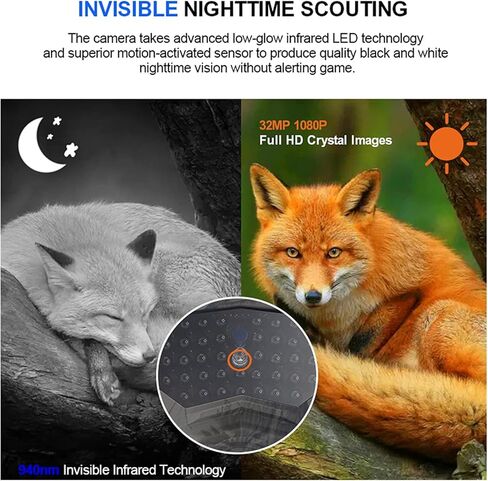 Camera 32MP 1080P HD2.0 TFT Waterproof Outdoor Animal Photo Traps Night Vision Field Camera in Saudi Arabia