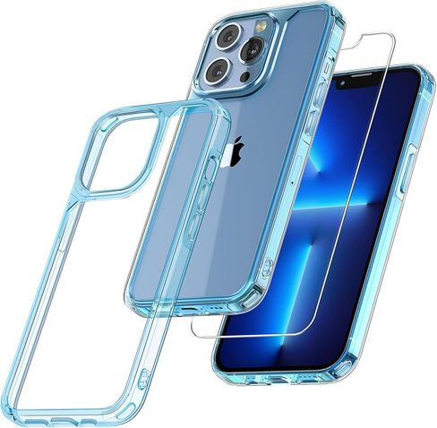 TAURI for iPhone 13 Pro Max Case, [Not-Yellowing] [Military-Grade Drop Protection] Shockproof Phone Lanyard Case for iPhone 13 Pro Max 6.7 inch Blue in Saudi Arabia