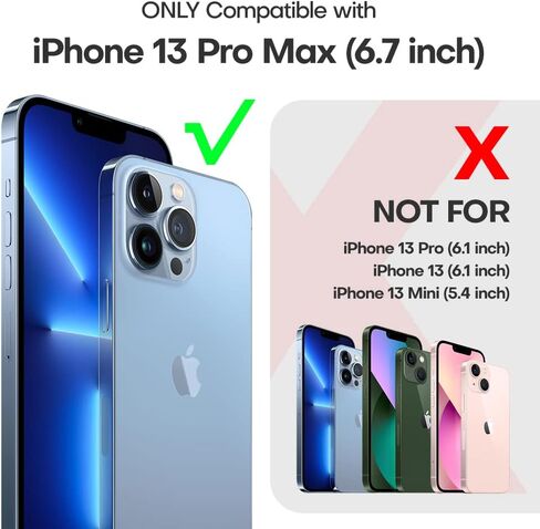 TAURI for iPhone 13 Pro Max Case, [Not-Yellowing] [Military-Grade Drop Protection] Shockproof Phone Lanyard Case for iPhone 13 Pro Max 6.7 inch Blue in Saudi Arabia