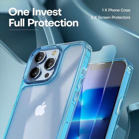TAURI for iPhone 13 Pro Max Case, [Not-Yellowing] [Military-Grade Drop Protection] Shockproof Phone Lanyard Case for iPhone 13 Pro Max 6.7 inch Blue in Saudi Arabia