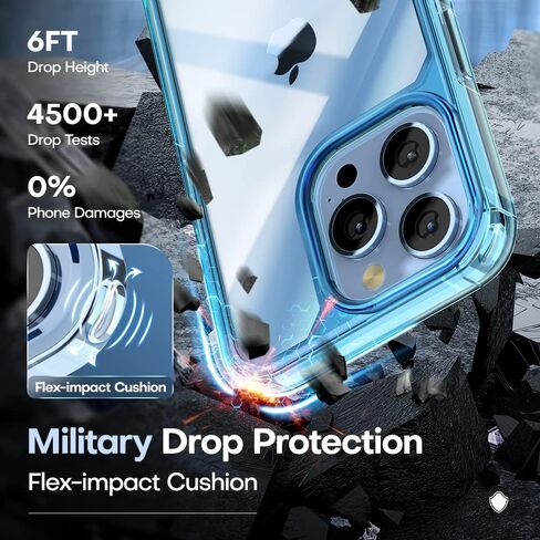 TAURI for iPhone 13 Pro Max Case, [Not-Yellowing] [Military-Grade Drop Protection] Shockproof Phone Lanyard Case for iPhone 13 Pro Max 6.7 inch Blue in Saudi Arabia