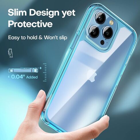 TAURI for iPhone 13 Pro Max Case, [Not-Yellowing] [Military-Grade Drop Protection] Shockproof Phone Lanyard Case for iPhone 13 Pro Max 6.7 inch Blue in Saudi Arabia