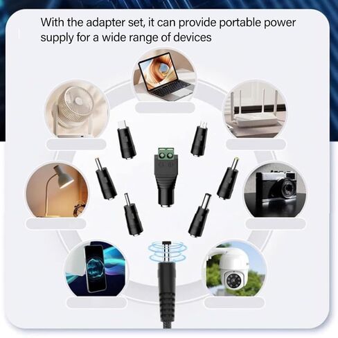PD100W USB C إلى DC5521 سلك شحن سريع 5 فولت 9 فولت 12 فولت 15 فولت 20 فولت 5A كابل إمداد الطاقة قابل للتعديل مع محولات متعددة in Kuwait