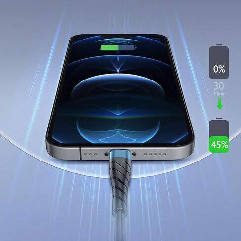 Short Charger Cable, 3Pack 1FT USB Cable (Blue) in Saudi Arabia