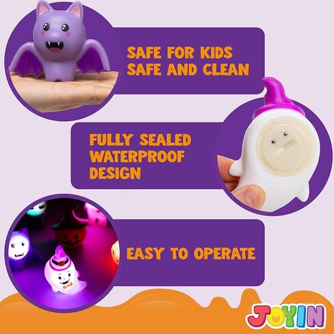 JOYIN 6 قطع من ألعاب الحمام المضيئة للهالوين، ألعاب موضوع الهالوين وامض LED ضوء ألعاب حوض استحمام عائمة للطفل، ألعاب حوض الماء للأطفال الصغار، حفلة حمام السباحة in Kuwait