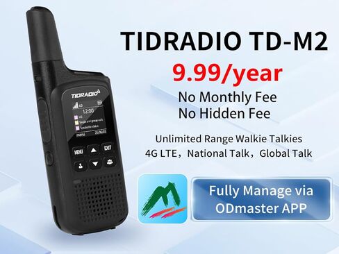 TIDRADIO TD-M2 Rapid Global 4G LTE Walkie Talkies Unlimited Range with SIM Cards, Manage via APP, Long Distance Nationwide PoC Two Way Radios for Family, Logistics, Truck Fleet, Mall, 2 Pack in Saudi Arabia