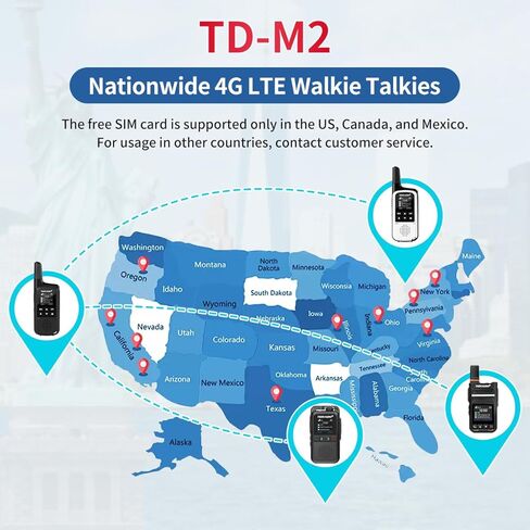 TIDRADIO TD-M2 Rapid Global 4G LTE Walkie Talkies Unlimited Range with SIM Cards, Manage via APP, Long Distance Nationwide PoC Two Way Radios for Family, Logistics, Truck Fleet, Mall, 2 Pack in Saudi Arabia