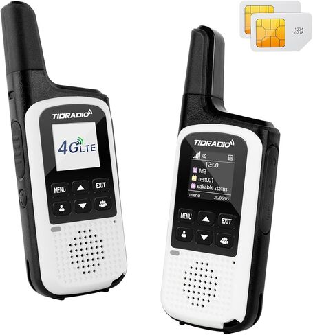 TIDRADIO TD-M2 Rapid Global 4G LTE Walkie Talkies Unlimited Range with SIM Cards, Manage via APP, Long Distance Nationwide PoC Two Way Radios for Family, Logistics, Truck Fleet, Mall, 2 Pack in Saudi Arabia