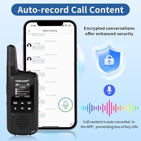 TIDRADIO TD-M2 Rapid Global 4G LTE Walkie Talkies Unlimited Range with SIM Cards, Manage via APP, Long Distance Nationwide PoC Two Way Radios for Family, Logistics, Truck Fleet, Mall, 2 Pack in Saudi Arabia