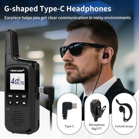 TIDRADIO TD-M2 Rapid Global 4G LTE Walkie Talkies Unlimited Range with SIM Cards, Manage via APP, Long Distance Nationwide PoC Two Way Radios for Family, Logistics, Truck Fleet, Mall, 2 Pack in Saudi Arabia