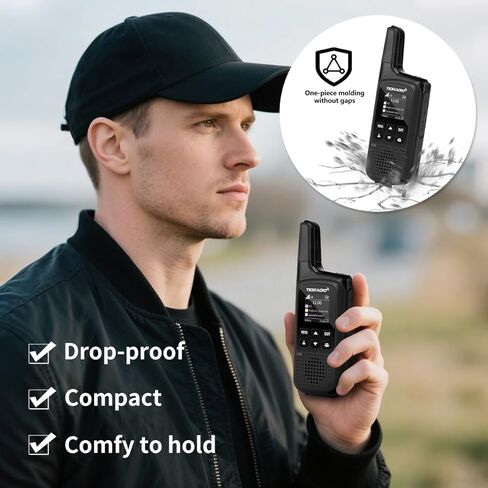 TIDRADIO TD-M2 Rapid Global 4G LTE Walkie Talkies Unlimited Range with SIM Cards, Manage via APP, Long Distance Nationwide PoC Two Way Radios for Family, Logistics, Truck Fleet, Mall, 2 Pack in Saudi Arabia