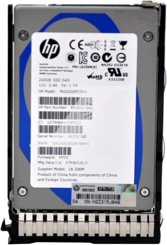 HPE HP 691025-001 200GB 6Gbps ME 2.5" SFF SAS SSD Solid State Drive in Saudi Arabia
