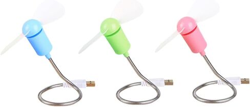 COHEALI 5 قطع USB صغيرة مرنة مراوح مكتب صامتة مراوح تبريد محمولة لأجهزة الكمبيوتر المحمول وأجهزة الكمبيوتر المحمولة، محركات هواء صغيرة قابلة للتعديل مناسبة للاستخدام المنزلي المكتبي لون عشوائي in Kuwait
