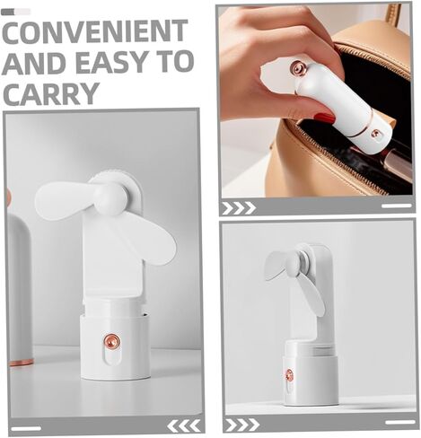 Vaguelly Mini Handheld USB Fan 2000mah Rechargeable Portable Personal Cooling Fan with 3-speed Settings Foldable White for Travel Office Outdoor Use in Saudi Arabia