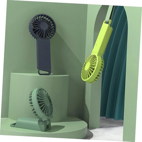 BESPORTBLE USB Folding Mini Fan Rechargeable Handheld Personal Fan for Home Office Travel Use Fluorescent Green Compact Size 85x35x193mm in Saudi Arabia