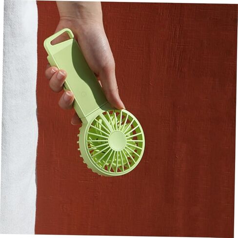 BESPORTBLE USB Folding Mini Fan Rechargeable Handheld Personal Fan for Home Office Travel Use Fluorescent Green Compact Size 85x35x193mm in Saudi Arabia