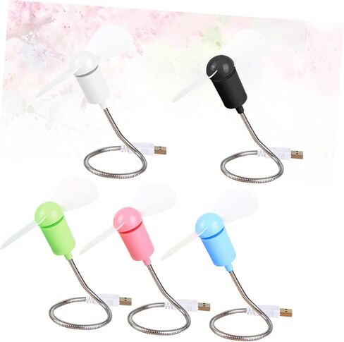 5pcs USB Mini Fans Flexible Quiet Cooling Set for Laptop and Desktop, Portable Personal Small Fans for Office and Travel Random Color in Saudi Arabia