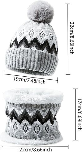 Winter Knitted Beanie Hats Scarf Set for Women in Saudi Arabia