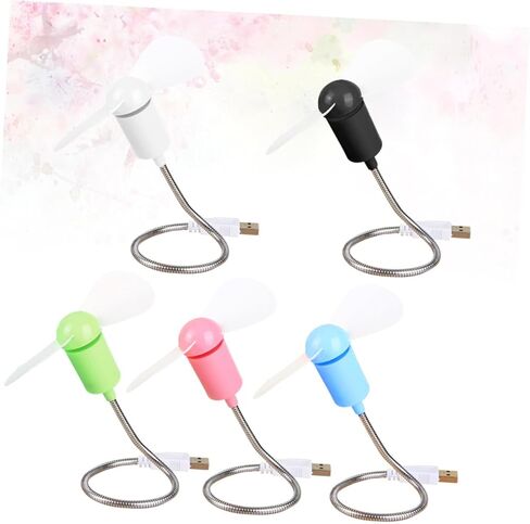 BESPORTBLE 5pcs USB Mini Fans Set, Flexible Small Quiet Cooling Fans for Computer and Laptop, Portable Desk Air Movers for Office and Travel Use (random Color) in Saudi Arabia