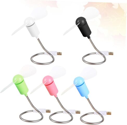 BESPORTBLE 5pcs USB Mini Fans Set, Flexible Small Quiet Cooling Fans for Computer and Laptop, Portable Desk Air Movers for Office and Travel Use (random Color) in Saudi Arabia