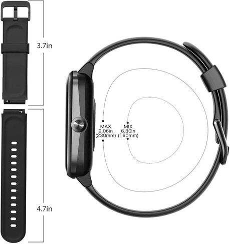 حزام ساعة 19 ملم لـ GRV FC1، ID205L سوار بديل رياضي من السيليكون متوافق مع HAMA 5910، Blackview SW01، Fitpolo H205L/207، Letscom، Letsfit، Lifebee، Willful، ID205S، ID215G، SW025، YM023 in Kuwait