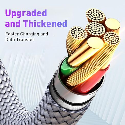 USB C to L Cable 6.6FT, PD20W Fast Charger Cable for Apple iPhone, Durable Nylon Braided Cord Type-C Power Wire Fast Charging for iPhone 14 13 12 11 Pro Max Xr Xs 8 7 6 Plus and More, Gray in Saudi Arabia