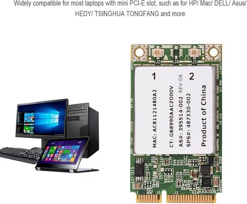 بطاقة مزدوجة النطاق Pcie WiFi بمعدل 300 ميجابت/ثانية للسرعة السريعة، 2.4 جيجا بايت + 5 جيجا من التكنولوجيا اللاسلكية لتغطية واسعة، مناسبة لمعظم أجهزة الكمبيوتر المحمولة، والأجسام المخصصة للهيئات القابلة للنقل in Kuwait