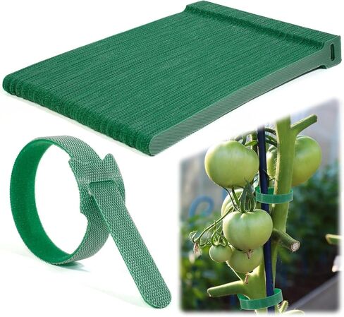 100PCS, 6 - Inch Adjustable Anti-Slip Nylon Plant Ties & Straps Featuring Hook and Loop Fasteners - Reusable for Climbing Plants Support and Gardening Applications in Saudi Arabia