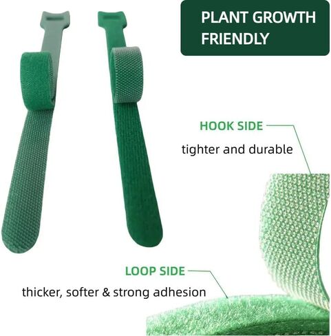 100PCS, 6 - Inch Adjustable Anti-Slip Nylon Plant Ties & Straps Featuring Hook and Loop Fasteners - Reusable for Climbing Plants Support and Gardening Applications in Saudi Arabia