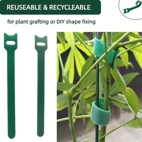 100PCS, 6 - Inch Adjustable Anti-Slip Nylon Plant Ties & Straps Featuring Hook and Loop Fasteners - Reusable for Climbing Plants Support and Gardening Applications in Saudi Arabia