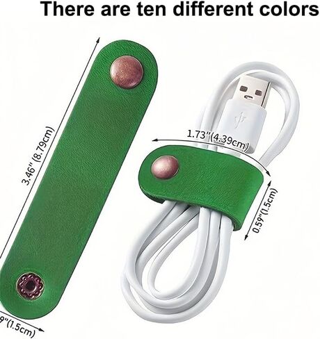 Cord Organizer 10 Pack, Colorful Leather Cable Organizer, Cord Keeper, Phone Wire Organizers Ties, USB Holder Phone Wire Organizers Earphone Winder in Saudi Arabia
