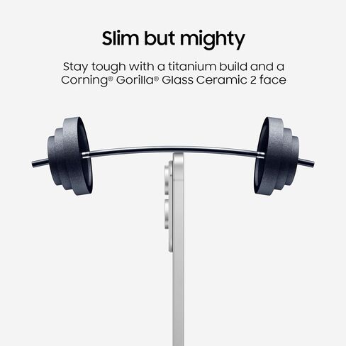 هاتف Samsung Galaxy S25 Edge، هاتف ذكي AI بسعة 512 جيجابايت، نظام Android غير مقفل، فيديو ليلي، معالج سريع، شاشة ProScaler، بطارية طوال اليوم، 2025، ضمان الشركة المصنعة لمدة سنة واحدة في الولايات المتحدة، Titanium Icyblue (متجدد) in Kuwait