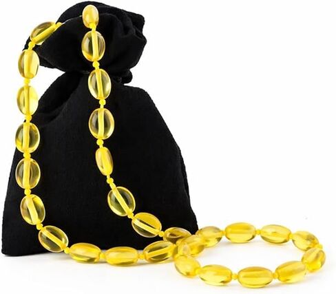 Baltic Amber Necklace And Bracelet Gift Set – Genuine Gemstone – Handcrafted With Gift Packaging & Certificate in Saudi Arabia