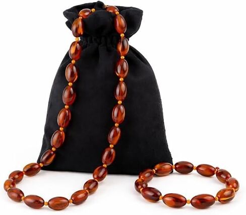 Baltic Amber Necklace And Bracelet Gift Set – Genuine Gemstone – Handcrafted With Gift Packaging & Certificate in Saudi Arabia
