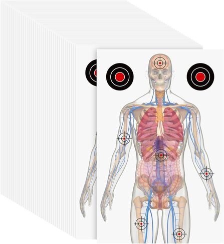 50 Sheets 23 x 35 Inch Paper Shooting Targets Silhouette Medically Designed Human Gun Targets for Shooting Range Indoor Pistol Practice in Saudi Arabia