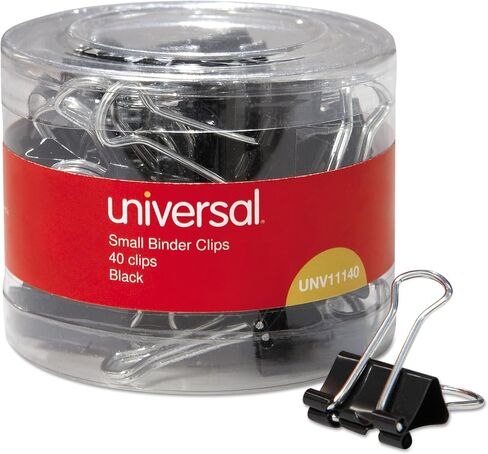 Universal 11140 مقاطع الموثق الصغيرة ، سعة 3/8 بوصة ، عرض 3/4 بوصة ، أسود ، 40/حزمة (حزمة 2) in Saudi Arabia